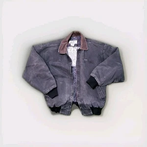 Vintage M.A. Klein Blanket Lined Jacket Men's Medium Gray Canvas Detroit Biker L - Picture 1 of 9