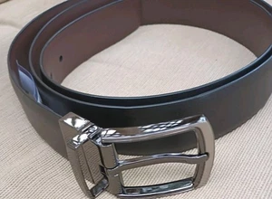 Men's Reversible Genuine Leather Belt Black/Brown Size 44 Perry Ellis - Picture 1 of 14