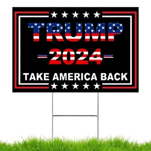 Trump 2024 Yard Signs, Trump Yard Signs Take America Back, Double Sided Fade ... - Picture 1 of 7