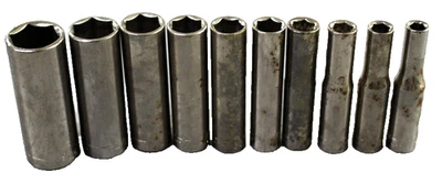 Vintage Craftsman 1/4" Drive 9pc SAE 6pt Deep Socket Set USA 3/16"-9/16" - Image 1 of 4