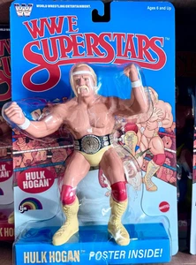 WWE LJN Superstars Hulk Hogan 8" Retro Action Figure Blue Card Mattel IN HAND - Picture 1 of 8