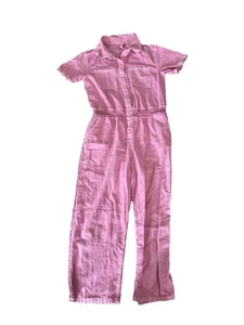 Girls Cat Jack Pink Denim Jumper Pants Size XL (14/16) Short Sleeve - Picture 1 of 3