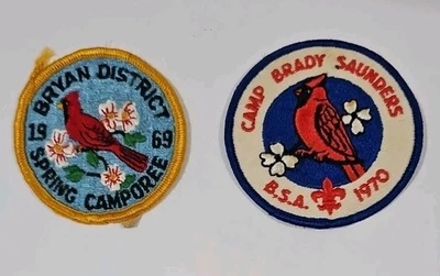1969 & 1970 Virginia BSA Boy Scout Camp Patches Bryan District Brady Saunders 3" - Image 1 of 4
