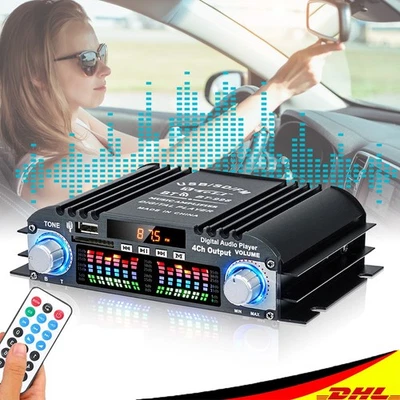 DC 12V Verstärker Stereo Amplifier HIFI Digital Bluetooth FM USB Vollverstärker - Bild 1 von 4