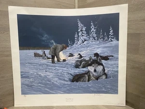 JON VAN ZYLE 1992 IDITAROD “TRAIL BREAK” #186/580 Hand Signed & Numbered 24x21” - Picture 1 of 11