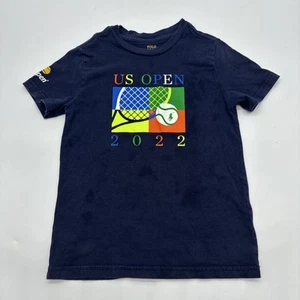 Polo Ralph Lauren T-Shirt Youth Boys Size 6 Blue Graphic US Open..#29534 - Picture 1 of 9