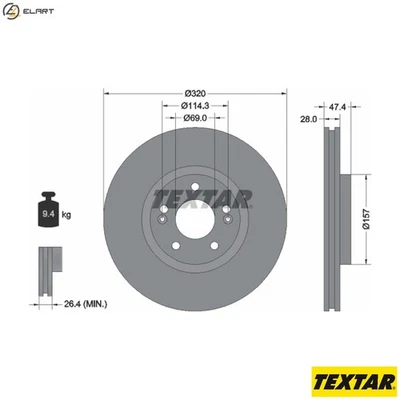 2x BRAKE DISC 92237805 FOR HYUNDAI ix35/SUV SONATA/VI/VII i40/CW/Kombi/Van 1.7L - Image 1 of 4