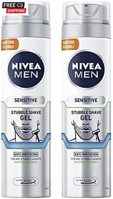 NIVEA MEN Sensitive Stubble Shave Gel 200Ml | with Chamomile | Shaving Gel for S - image 1 of 4