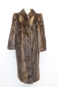 EXCELLENT BROWN ARCTIC BEAVER FUR COAT JACKET WOMEN WOMAN SIZE 8 MEDIUM - Picture 1 of 3