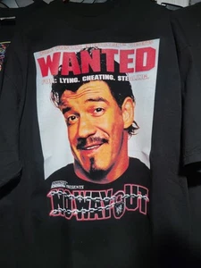 WANTED NO WAY OUT EDDIE GUERRERO ON SHAKA HEAVYWEIGHT GARMET DYED T SHIRT - Picture 1 of 2