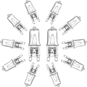12 Pack G9 Halogen Bulb 40W 120V T4 JCD Type Halogen Light Bulbs 2 Pin 2700K - Picture 1 of 7