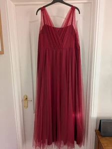 Jacques Vert Dark Red Maxi Cocktail Dress - Size 16 - Picture 1 of 4
