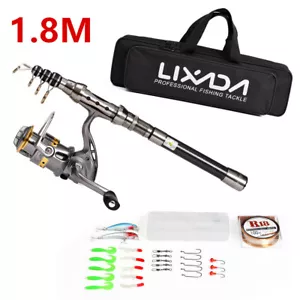 Lixada Telescopic Fishing Rod and Reel Combo Full Kit Spinning Fishing Reel - Picture 1 of 12