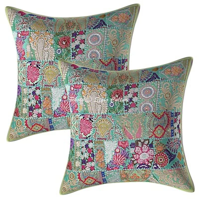 Vintage Cushion Cover Boho Throw Ethnic Pillow Case Hippie Gypsy Home Decor - Image 1 of 4