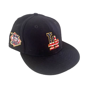 Los Angeles Dodgers Hat Cap New Era 4th Of July Fitted 6 5/8 MLB 59FIFTY Black - Picture 1 of 10