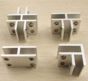 Glass Clamp Clips Bracket for Handrails 8-10mm glass Aluminium Brackets 4 types - Picture 1 of 8