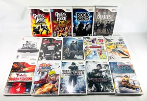Wii Games Lot Of 14/13 CIB all Tested/Working Guitar Hero/RockBand, Call of Duty - Picture 1 of 10