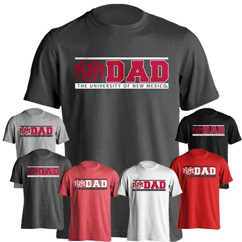 University of New Mexico Lobos UNM Dad Logo Tee Short Sleeve Father T-Shirt Cover