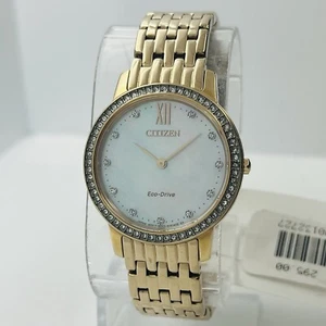 Citizen Silhouette Women Eco-Drive Crystal Steel Rose Gold 29mm Watch EX1483-50D - Picture 1 of 8