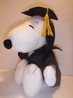 Large 14" Hallmark Peanuts Snoopy Graduation Plush Black Gown Free Stickers 🌟