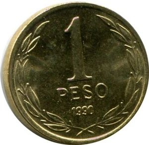 1 PESO 1990 CHILE UNC Coin #M10077C - Picture 1 of 3