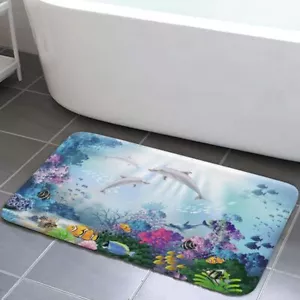 Delfin Meer Fisch Badteppich Badvorleger Badematte Badmatte Duschvorlage Bad - Bild 1 von 7