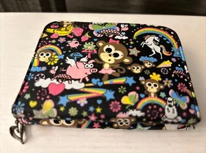 Vintage Justice Wallet Coin Purse Anime Unicorn Rainbow Zipper Black - Picture 1 of 9