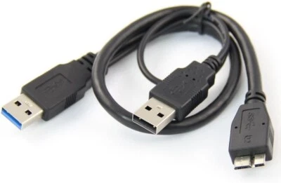 Ultra Fast 65cm USB 3.0 Y Cable - Perfect for Samsung, Toshiba, WD HDD - Image 1 of 4