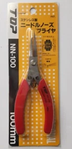 TOP NEEDLE NOSE PLIERS (STAINLESS) NN-100 - Picture 1 of 4
