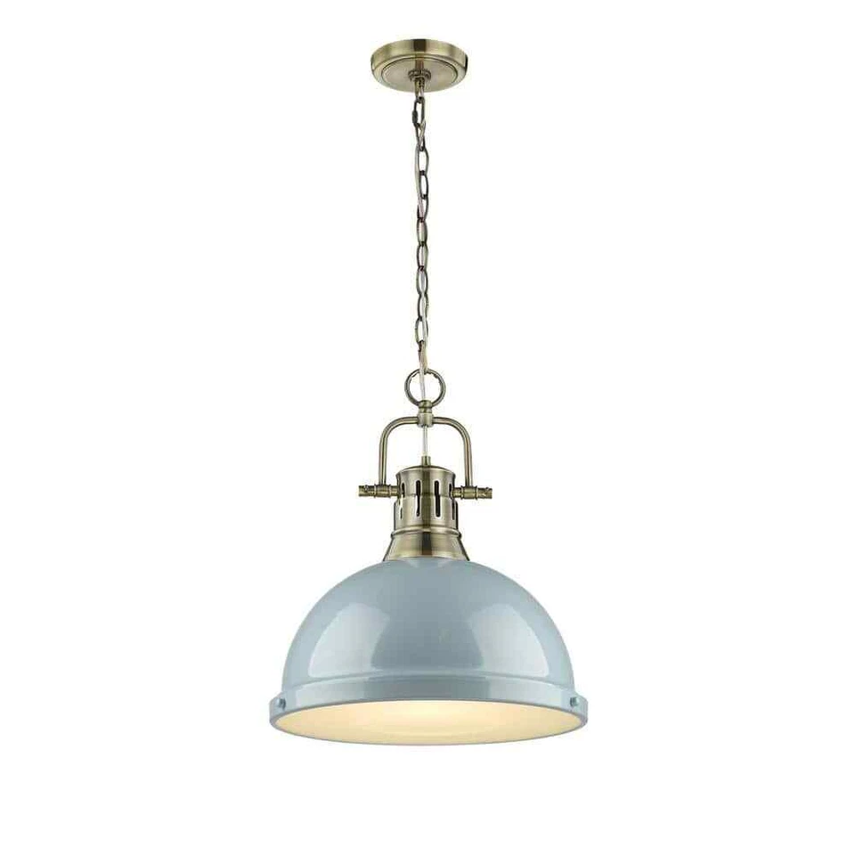 Golden Lighting 3602-l Ab-sf Duncan Pendant Light Aged Brass