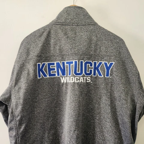 KENTUCKY WILDCATS Men's Gray Full Zip Jacket Embroidered Logo Size XL Cover