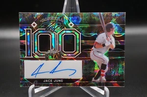 JACE JUNG 2022 Leaf Metal Top 100 Peacock Crystal AUTO #'d 1/1 DETROIT TIGERS - Picture 1 of 15