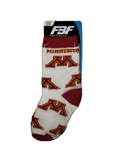 NCAA Youth Socks Minnesota GOLDEN Gophers Size 8-13 NWT FBF ORIGINALS BOYS KIDS - Picture 1 of 4