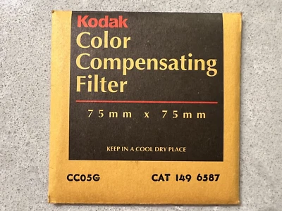 Kodak Wratten Gelatin Filter 75 x 75mm CC05G - Image 1 of 2
