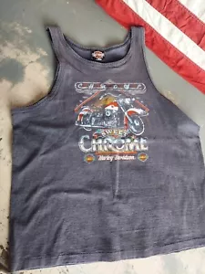 VINTAGE 1991 SWEET CHROME UNIONTOWN PA HERREN L HARLEY DAVIDSON TANK TOP SHIRT USA EUC - Bild 1 von 7