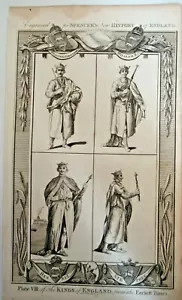 "Spencer's History of England" dated 1793 - plate VIII - Picture 1 of 5