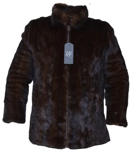 Herren Echt Nerz Pelz Vollhaut Bomber Jacke Mantel Alle Größen Vorverkauf Hergestellt auf Bestellung - Bild 1 von 7