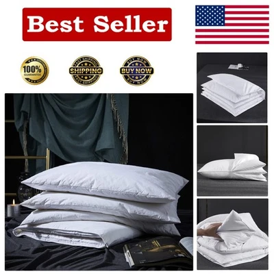 3-in-1 Adjustable Goose Feather Pillow with Zipper - Machine Washable Comfort - Image 1 of 4
