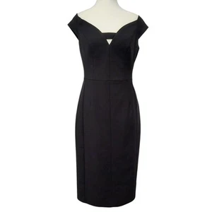 NWT Black Halo Riya Sheath Dress Size 8 LBD Date Night Cocktail Jackie O Stretch - Picture 1 of 8