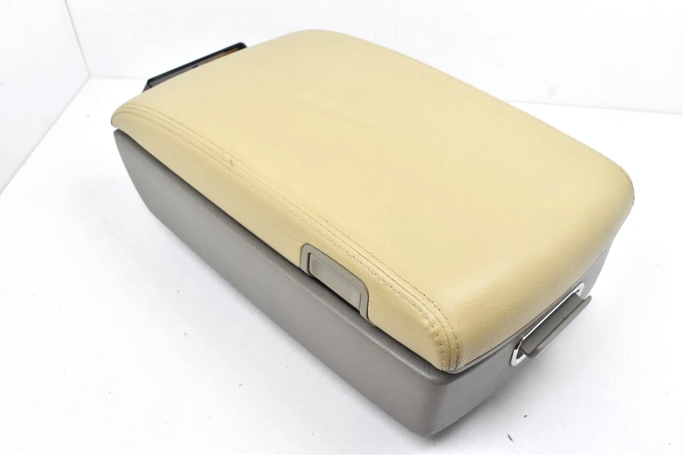 Infiniti Q45 1997-2001 consola central cuero beige reposabrazos tapa superior almacenamiento OEM Foto 1 de 4