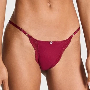 Victoria's Secret Dream Angels String-Bikinihöschen Spitze verstellbar rot M NEU - Bild 1 von 3