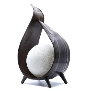 Natural Coconut Lamp UK Plug - Chocolate Wrap-over - Made in Bali - Brand NEW - Picture 1 of 3