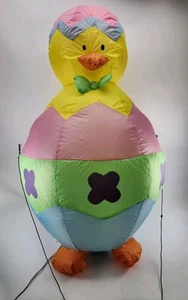 Gemmy 3.5ft Inflatable Easter Chick Built-in LED lights Illuminated Garden Decor - Imagen 1 de 7