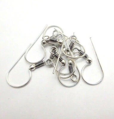 60 Pcs 21X10mm Bali Earring Finding Antique Silver Plated Jewelry vc-186 - Image 1 of 3