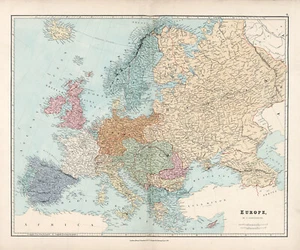 Mapa de Europa de 1887 - Imagen 1 de 4