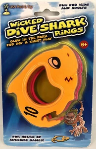 Rare Glow in the Dark Dive Shark Rings (Set de 4) Juguete acuático, juego de piscina - Imagen 1 de 7