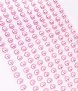 200 Pink Self Adhesive Pearls 6mm Small Round Pearl Bead Embellishments - Picture 1 of 1