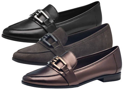 MARCO TOZZI Damen Slipper Leder Loafer Kettendetail 2-24201-43