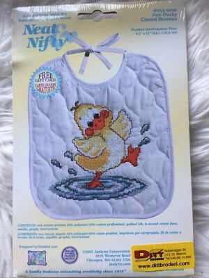 Just Ducky Stamped Cross Stitch Bib  - Image 1 of 2