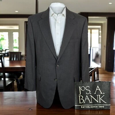 Jos A Bank Sport пальто мужской 44L коричневый чек шерсти кашемир фланель - Изображение 1 из 4